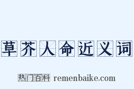 草芥人命近义词是什么意思的图片